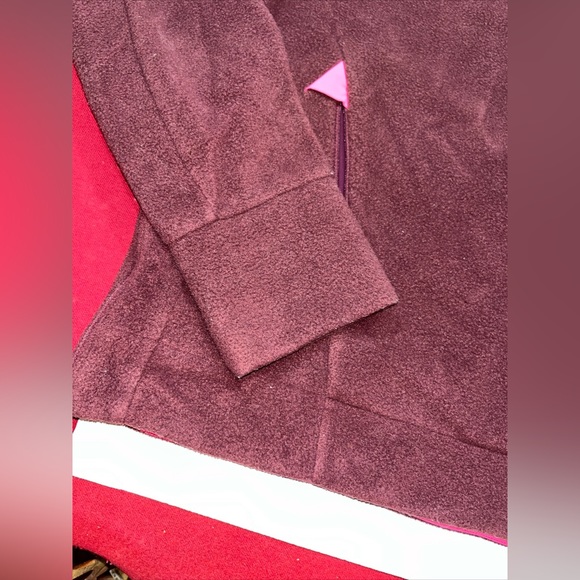 SWEATY BETTY Sweatshirt Altitude Thermal Half SNAP Plum Red Side Zippers Pockets - Picture 7 of 16